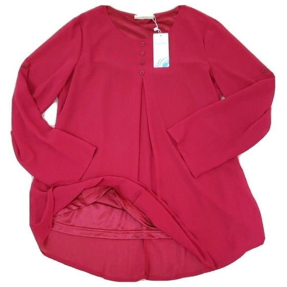 Cestyle ~Women Size L~ Red Long Sleeve Blouse Shirt Top NWT. - Picture 5 of 12